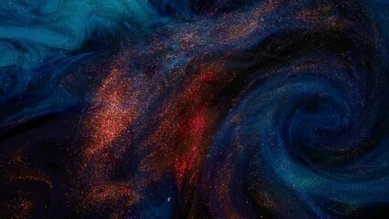 Radiant abstract deep blue and bronze paint, radiating a captivating and radiant glow. - Powered by Adobe