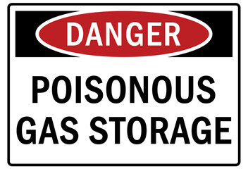 Poison chemical hazard sign and labels poisonous gas storage
