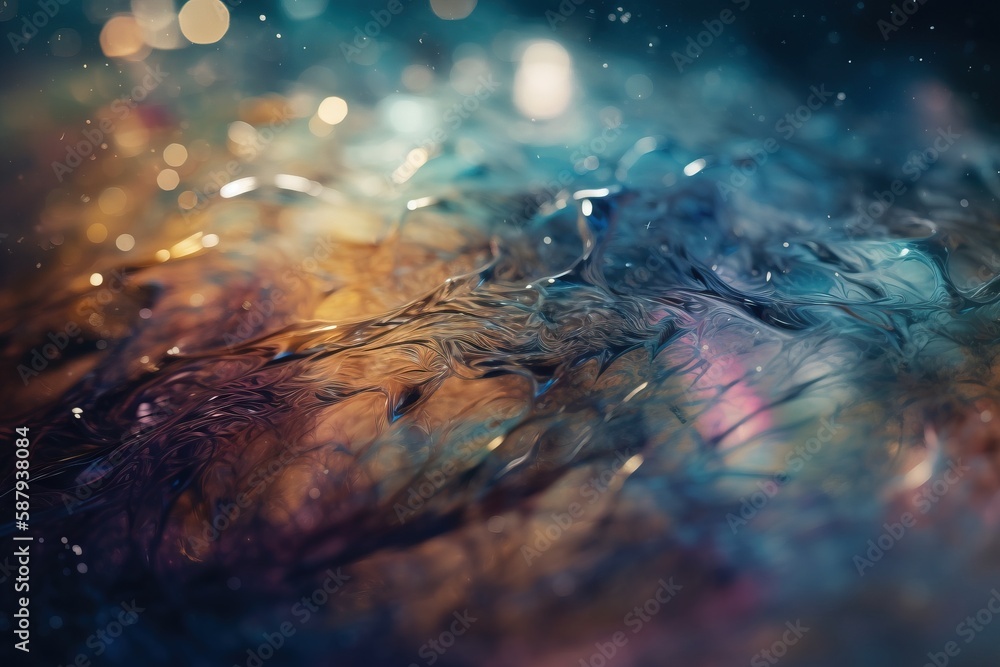 Poster a blurry image of water droplets on the surface of a surface with a blurry image of water droplets o