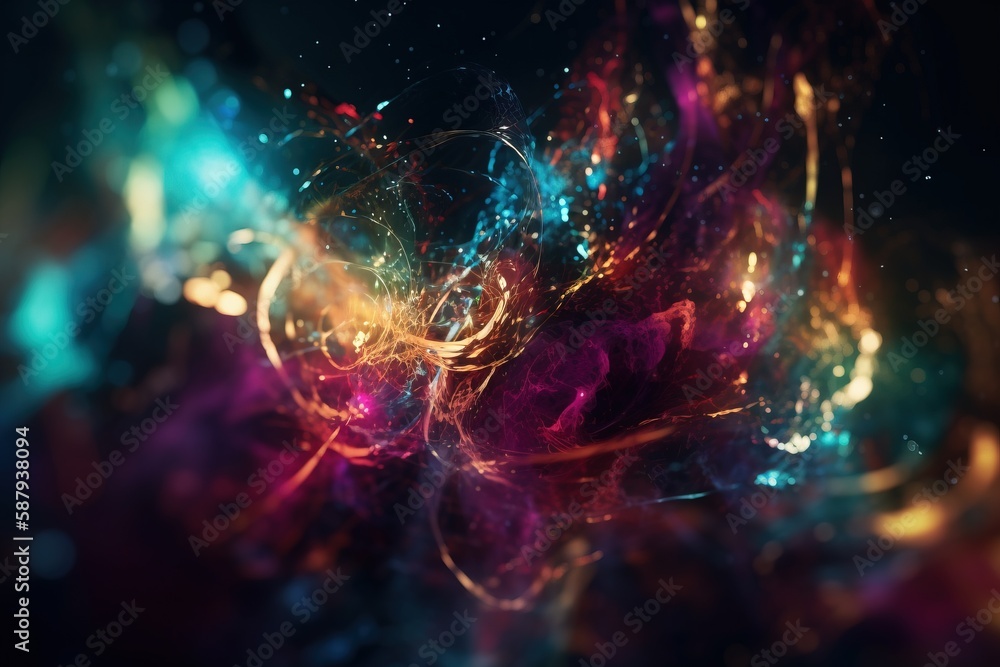 Poster a colorful abstract background with a blurry image of a flower in the center of the image and a blur