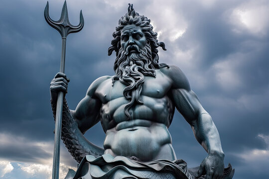 Poseidon God of the Sea art, generative AI, generative, AI