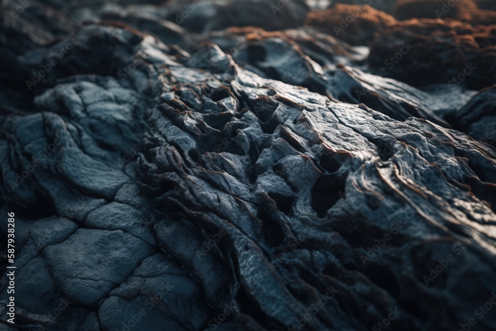 Poster a close up of a rock formation with a sky in the backgrouund of it and a sun shining on the rocks be