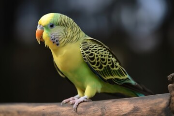A talkative and social parakeet chirping and singing, chirping and singing to communicate with its owner or other birds. Generative AI