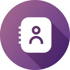 Contact icon in flat design style. Adress book or phone book signs illustration.