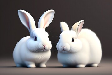 Graphic representation of White Bunny's Professional Attire. Generative AI. 