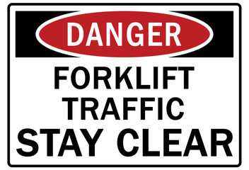 Forklift safety sign and labels forklift traffic, stay clear