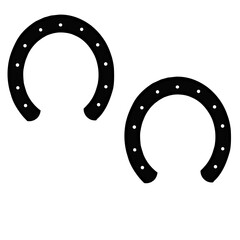 set of horseshoe silhouette