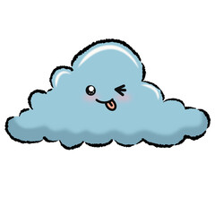 Blue cute cloud sticker.