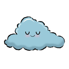 Blue cute cloud sticker.