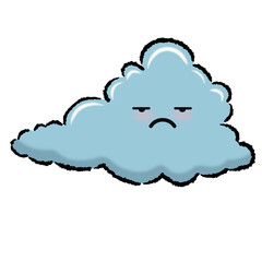 Blue cute cloud sticker.