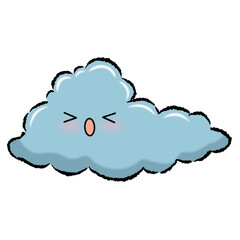 Blue cute cloud sticker.
