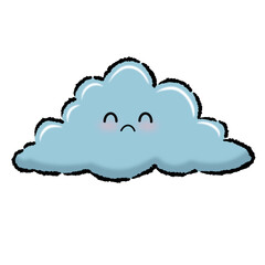 Blue cute cloud sticker.
