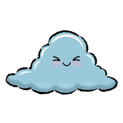 Blue cute cloud sticker.