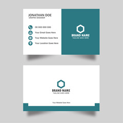 Modern presentation card. double sided business card design template. horizontal simple clean template vector design, layout in rectangle size. Vector illustration design.