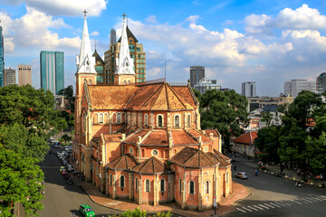 Ho Chi Minh City, Vietnam - Notre Dame Cathedral, built by the French in 1883 in Ho Chi Minh City,...