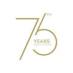 76, 76th Years Anniversary Logo, Golden Color, Vector Template Design element for birthday, invitation, wedding, jubilee and greeting card illustration.
