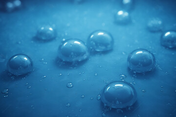water drops on blue background, Generative AI	