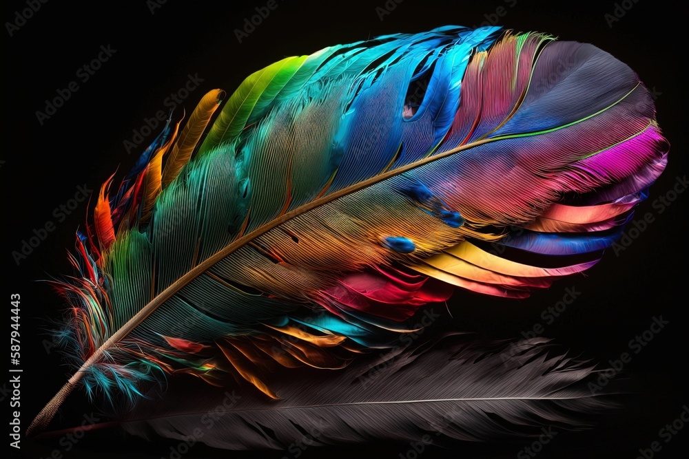 Poster a wondrously coloured feather from a world beyond belief generative ai