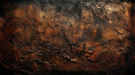 Old grunge copper bronze rusty texture dark black. Generative AI