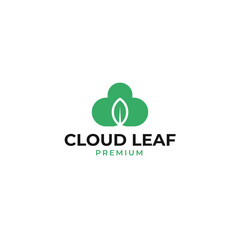 Vector cloud leaf logo design concept illustration idea