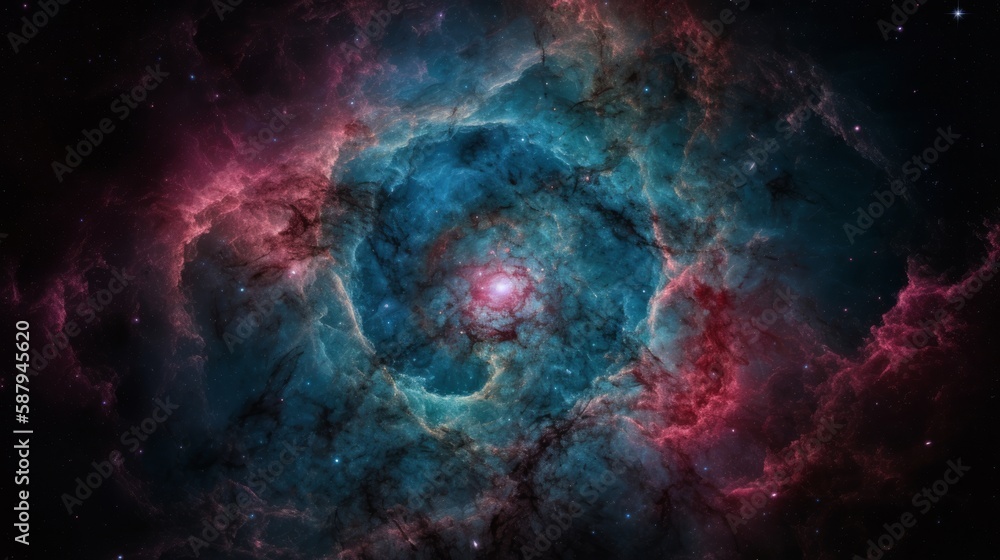 Wall mural space background with nebula and stars. generative ai