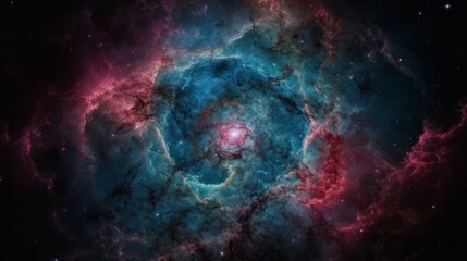 Plakat Space background with nebula and stars. Generative AI