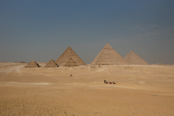 Fototapeta na wymiar Giza Pyramids in Cairo, Egypt