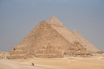 Giza Pyramids panorama, in Egypt, Cairo