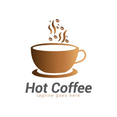 Coffee shop logo template design, Suitable for coffee and tea shop.