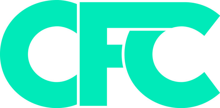 Letter CFC logo design on transparent background, CFC letter logo