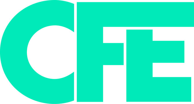 Letter CFE logo design on transparent background, CFE letter logo