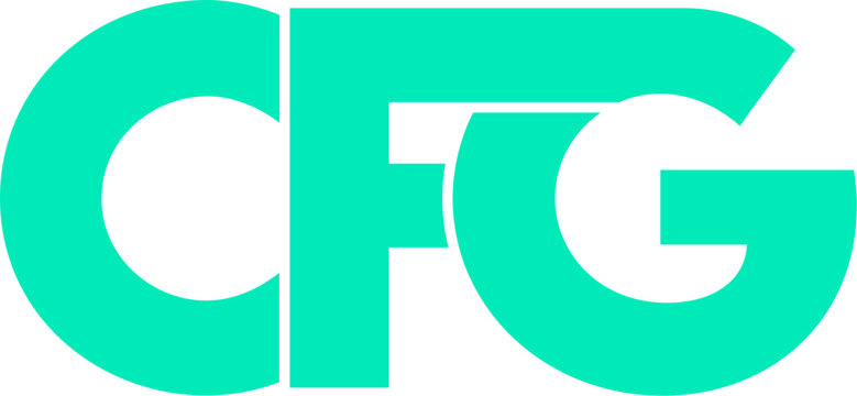 Letter CFG logo design on transparent background, CFG letter logo