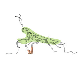 abstract Mantis Continuous One Line Drawing