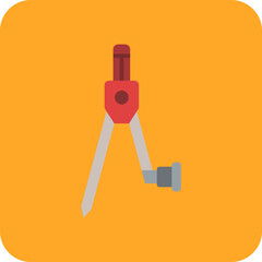 Compass Multicolor Round Corner Flat Icon