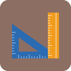 Set Square Multicolor Round Corner Flat Icon