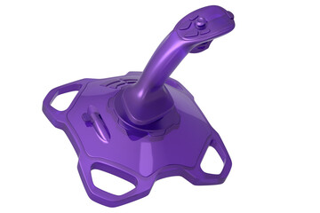 Realistic joystick for flight simulator in style glassmorphism or frosted glass