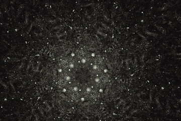 White pattern of crooked strokes on a black background. Abstract fractal 3D rendering