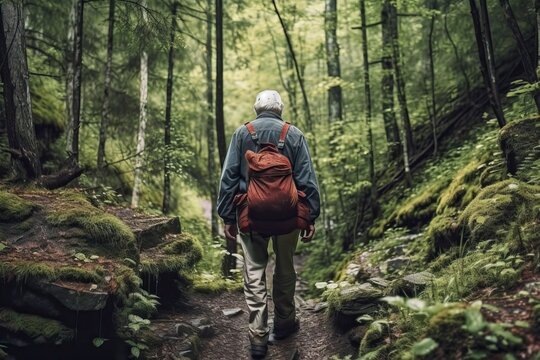 Nature Trekking for Seniors: Hiking on Serene Trails (Ai generated)