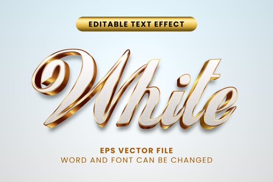 Luxury White Gold Vector Text Effect