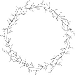 hand drawn floral wreath.