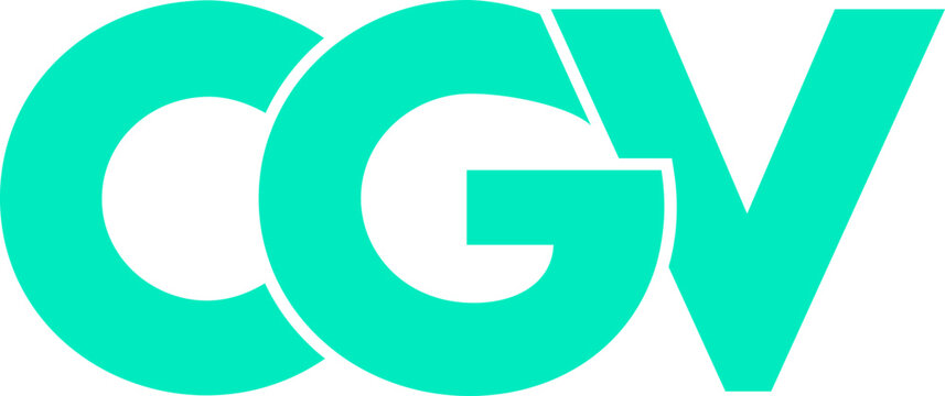 Letter CGV logo design on transparent background, CGV letter logo