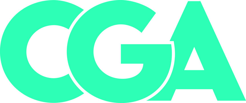 Letter CGA logo design on transparent background, CGA letter logo