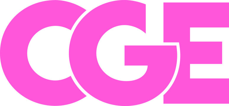 Letter CGE logo design on transparent background, CGE letter logo