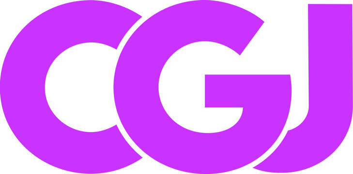 Letter CGJ logo design on transparent background, CGJ letter logo