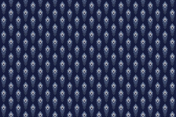 Abstract geometric peacock feather seamless pattern. Dark and light gray element on dark blue background,for masculine male shirt lady’s dress fabric textile decoration crockery cushion all over print