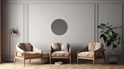abstract Modern design interior. blank frame mock up. Generated AI