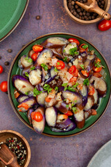 Appetizer warm vegetable salad.