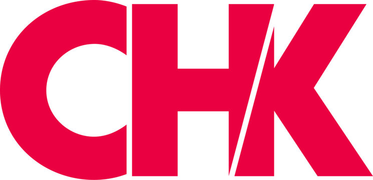 Letter CHK logo design on transparent background, CHK letter logo