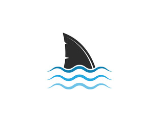 Shark fin, wave icon. Vector illustration.