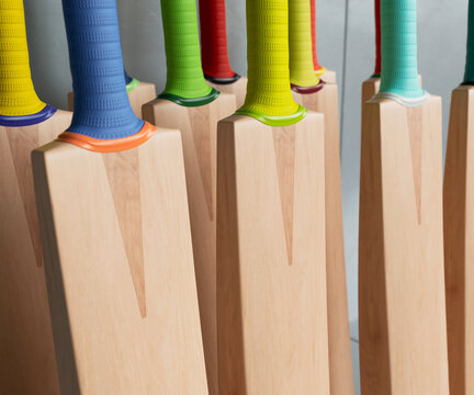 Cricket Bats On Shelving Rack